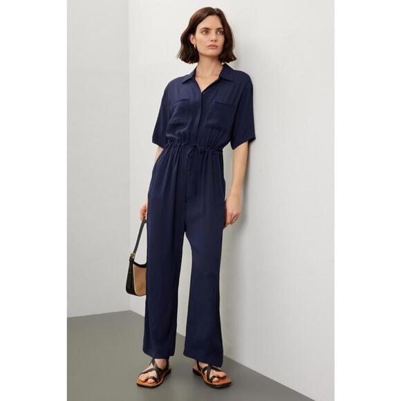 Thakoon x RTR Navy Blue Short Sleeve Jumpsuit Size 4